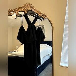 INC International Concepts Black Cold Shoulder Top.